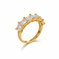 Nadira sleek gold-tone band ring, 316L stainless steel — Crown Crest Jewel