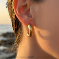 Marlow chunky gold C-hoop earrings, 316L stainless steel — Crown Crest Jewel