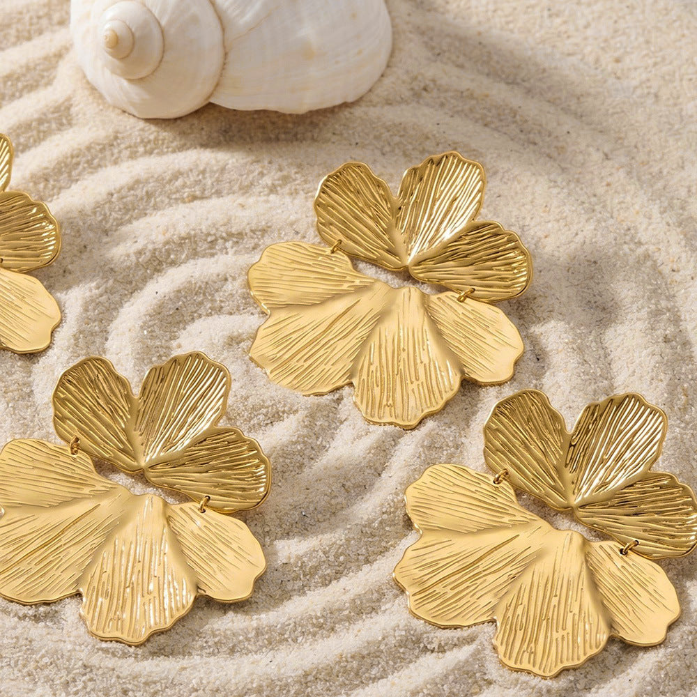 Mariposa gold butterfly earrings that unfold, 316L stainless steel — Crown Crest Jewel